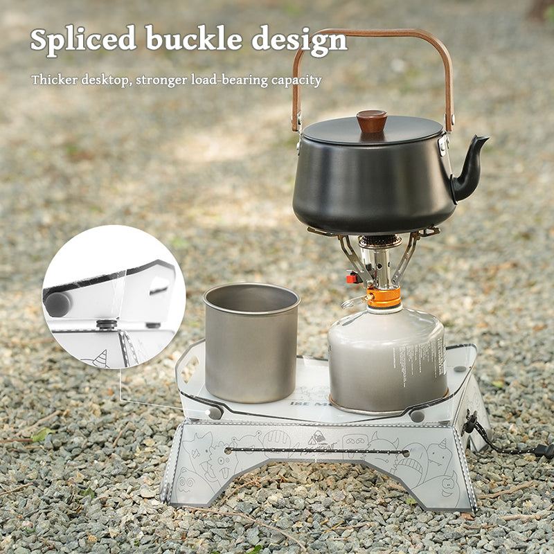 Folding Mini Table - Ultralight PP Camp Table & Tray (97g) Food-grade, Portable for Camping & Hiking Gear