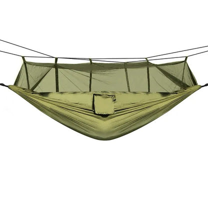 Double Hammock With Maximum Weight Capacity Of 600 Pounds, Equipped With Mosquito Net, Outdoor Hiking Camping Hammock, Portable Nylon Swing Hammock