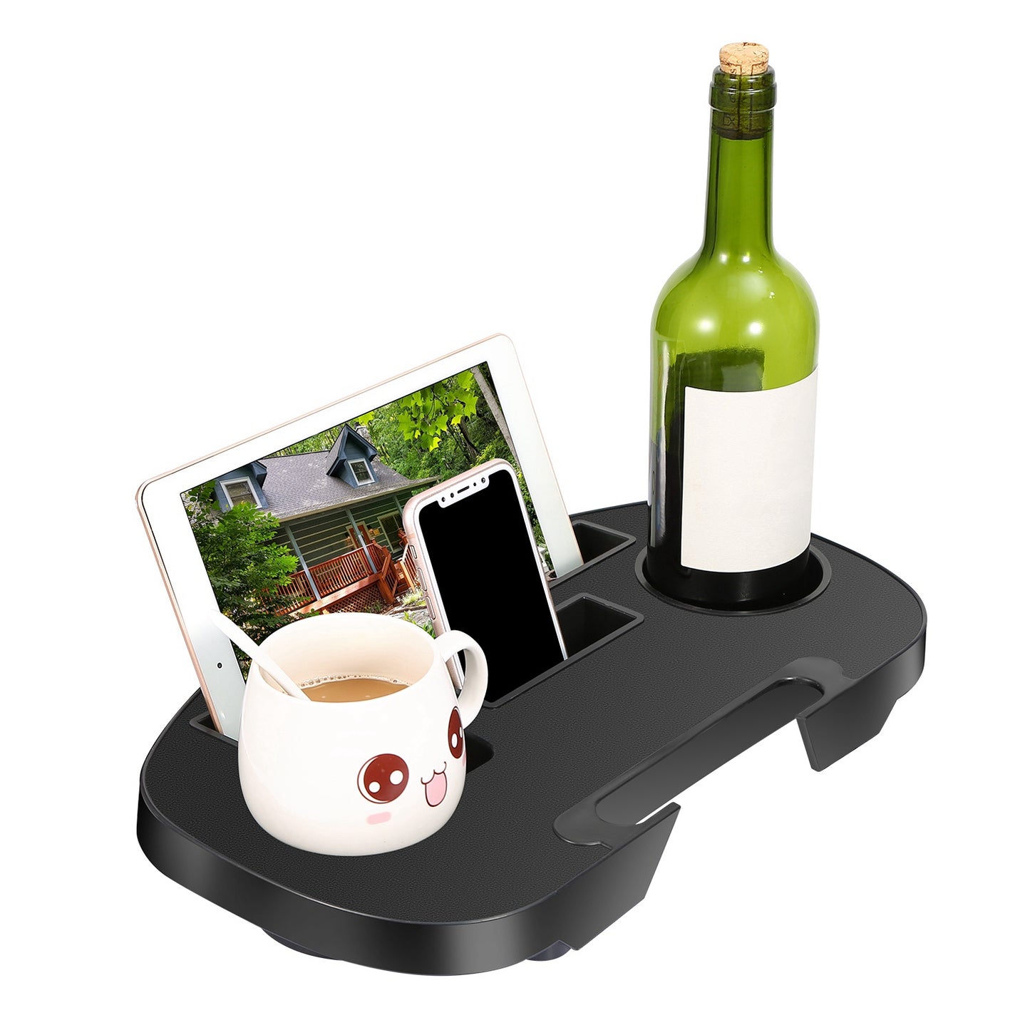 1 Set Cup Holder For  Zero Gravity Chair Clip On Side Tray With Beverage Can Mobile Devices Slots Cup Holder Only No Chair