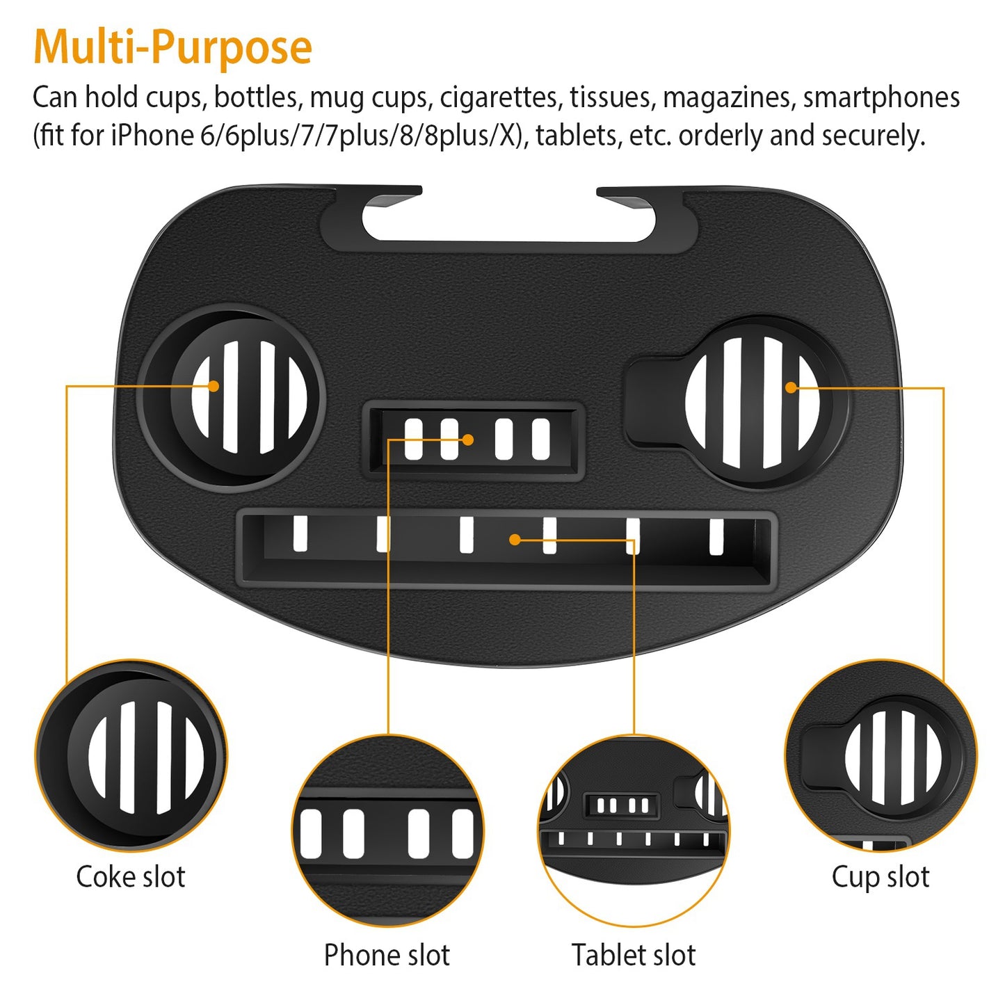 1 Set Cup Holder For  Zero Gravity Chair Clip On Side Tray With Beverage Can Mobile Devices Slots Cup Holder Only No Chair