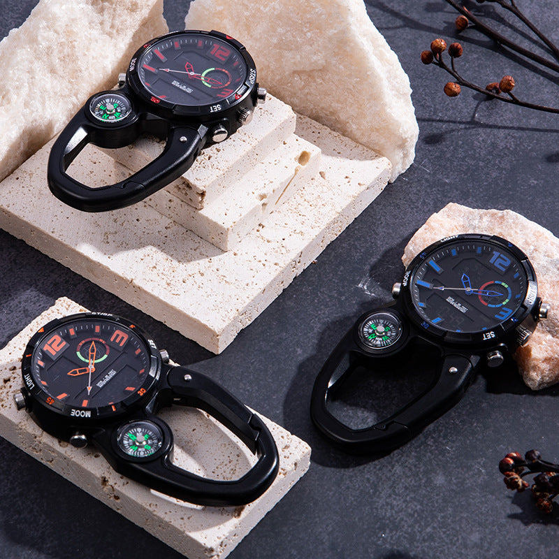 Compass Round Screen Outdoor Mountaineering Buckle Watch Multifunctional
