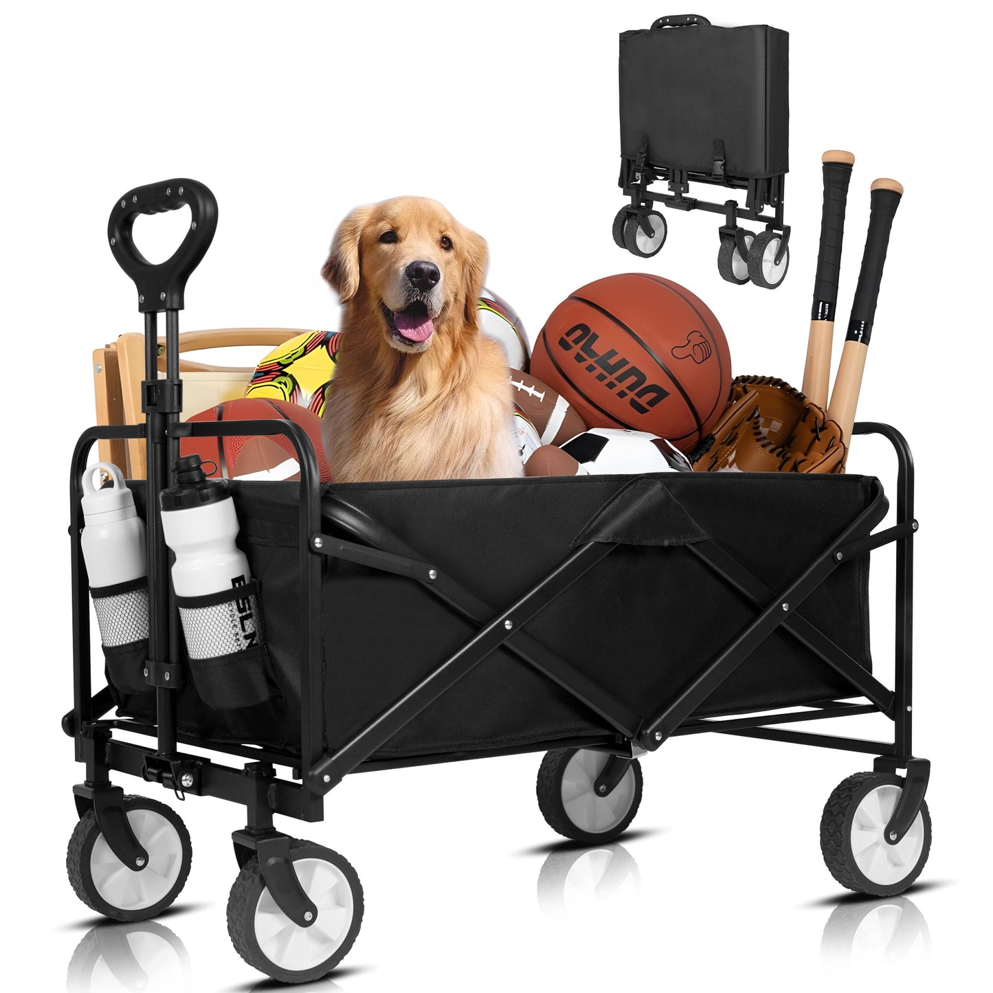 5-inch Camping Cart - Large-capacity Foldable Beach Cart, Suitable For Various Occasions Such As Camping, Sports, Shopping, Etc., Portable And Easy To Store