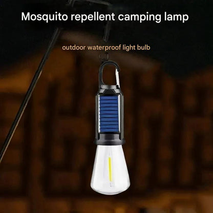 LED Solar Light Camping Emergency Light Bulb Tungsten Filament Light Rechargeable Mosquito Repellent Light Portable Outdoor Lighting Camping
