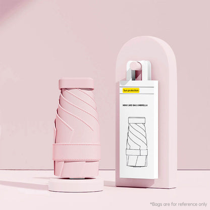 Mini Umbrella: UV Protection, Compact, Portable for Women, Pocket-sized, Folding, Ideal for Travel.