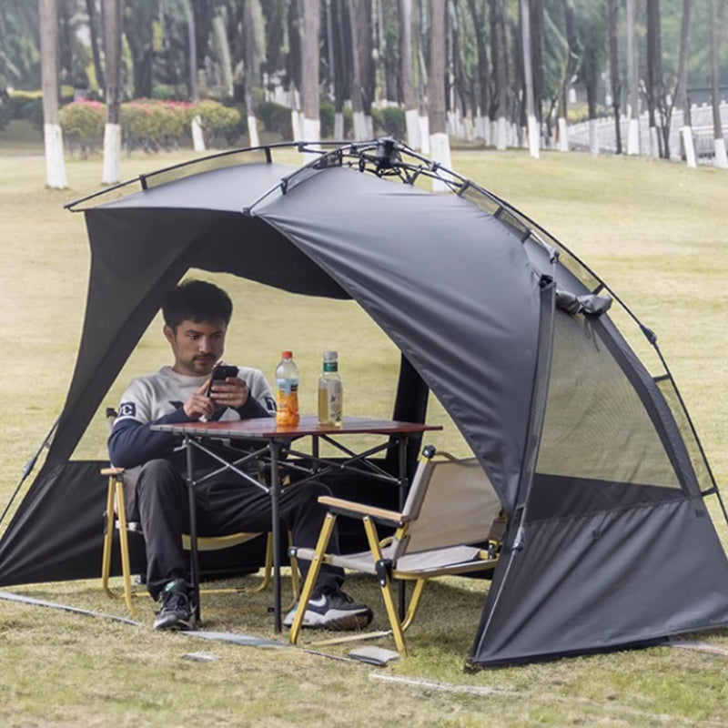 Outdoor 3-4 person one-touch quick-set tent, suitable for beach, fishing, family trips, picnics, parks, UV-resistant with sunsha