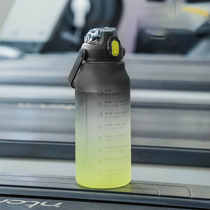 New Frosted Gradient Color Water Bottle Large Capacity Straw Travel Pot Color Sports Water Bottle Outdoor Fitness Cup