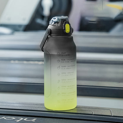New Frosted Gradient Color Water Bottle Large Capacity Straw Travel Pot Color Sports Water Bottle Outdoor Fitness Cup