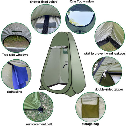 2025 Upgraded Pop-up Shower Tent, Outdoor Sun Protection Changing Room Opens In 10 Seconds, Oxford Cloth Rainproof Sun Protection Coating, Camping Toilet,Cycling Changing Clothes,Beach Shade, Storag