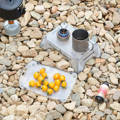 Folding Mini Table - Ultralight PP Camp Table & Tray (97g) Food-grade, Portable for Camping & Hiking Gear