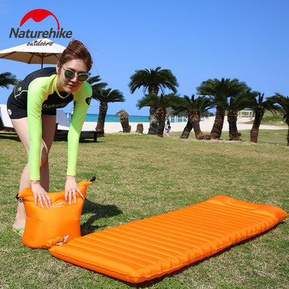 Naturehike Sleeping Pad Fast Filling Air Bag Super Light Camping Mat With Pillow Portable Beach Mat For Rescue Life Cushion