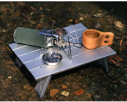 Black Lightweight Portable Folding Ultralight Roll Up Mini Aluminum Picnic Camping Table Foldable For Outdoor Hiking