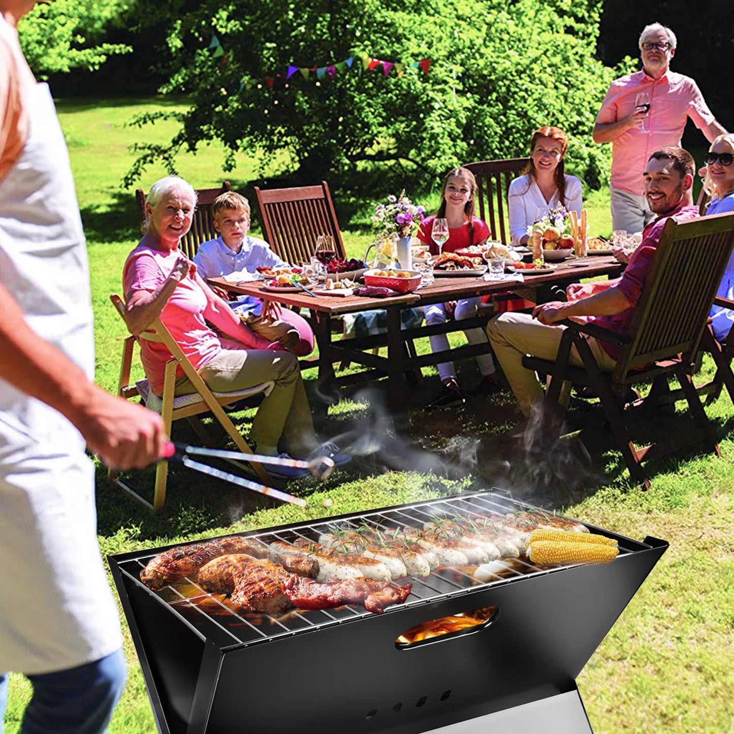 Foldable BBQ Grill Portable BBQ Barbecue Grill Camping Garden Outdoor Travel For Camping Picnic RV Travel