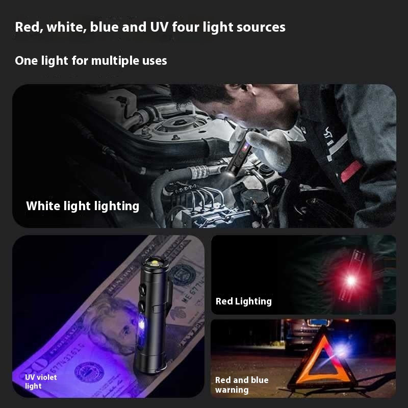Keychain Flashlight Car Small Portable Strong Light Magnetic Suction
