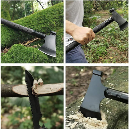 9-in-1 Portable Survival Axe, Multi-functional Tool For Jungle Camping, Tree Cutting, Hiking, Emergency, Outdoor Adventure, Backpacking, Bushcraft, And Wilderness Survival Gear