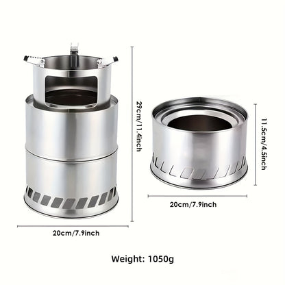 Don't Miss It.The Portable Round Stainless Steel Charcoal Stove Allows You To Easily Create A Mobile Charcoal Fire Feast.