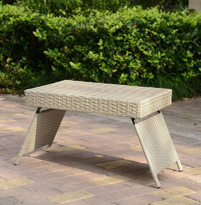 Portable Folding Wicker Table