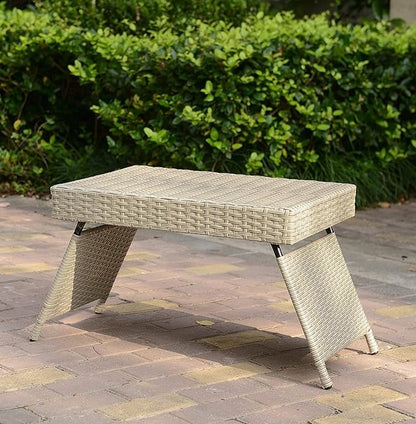 Portable Folding Wicker Table