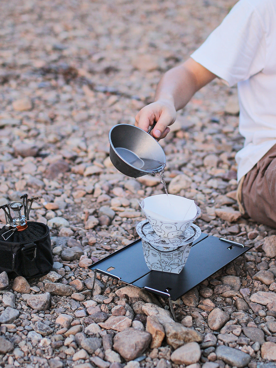 Outdoor Folding Tableware Portable Bowl Dinner Plate Coffee Filter Funnel Water Cup Multipurpose Combination Tableware Set
