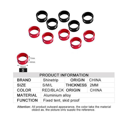 Shinetrip  10pcs /Lot  Tent Wind Rope Round Regulating Buckle Camping Cord Tensioners Outdoor Fixing Ring