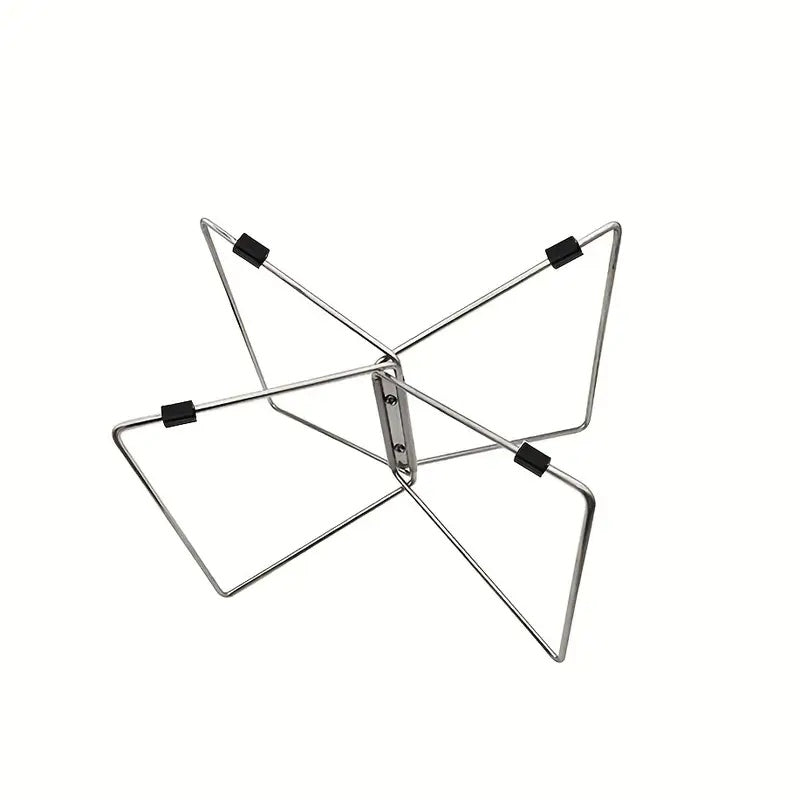 1pc Stainless Steel Portable Folding Rack - Quick Setup, Moisture-Proof Outdoor Luggage Rack With Insulated Storage Base