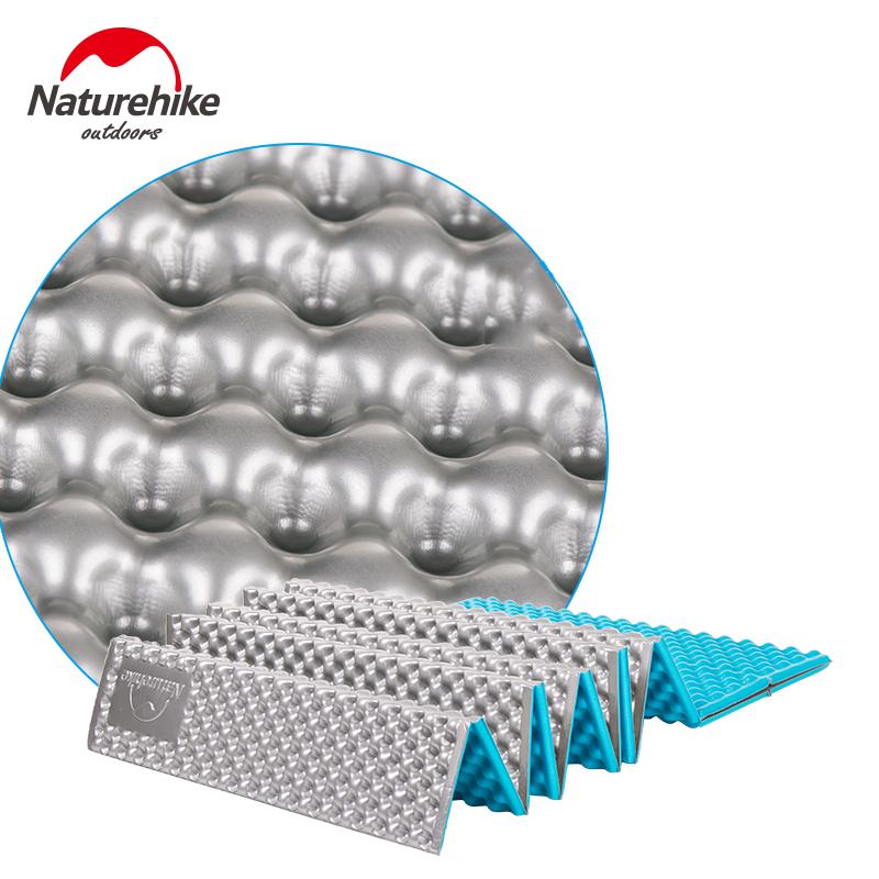 Naturehike EVA Aluminum Foil Camping Mat Portable Outdoor Beach Mat Moistureproof Camping Sleeping Pad Folding Egg Slot Yoga Mat