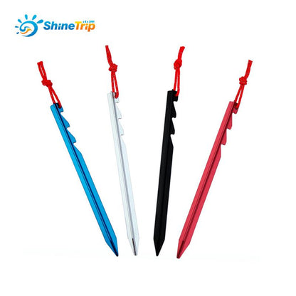 Shinetrip 6pcs/lot adjustable touch point aluminum alloy tent pegs Multi tooth  Super light stake camping tent accessories