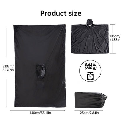 Waterproof Hooded Rain Coat/Poncho: Lightweight, for Outdoor Hiking/Fishing/Climbing (Unisex)