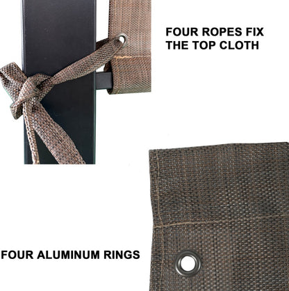 Outdoor Pergola Sun Shade Cover Cloth Patio Canopy HDPE Permeable With Grommets -13' X 7.7', Brown