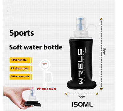 Sports Soft Water Bottle Bite Waist Pack Foldable Water Cup Bag Soft Water Bottle