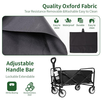 5-inch Camping Cart - Large-capacity Foldable Beach Cart, Suitable For Various Occasions Such As Camping, Sports, Shopping, Etc., Portable And Easy To Store