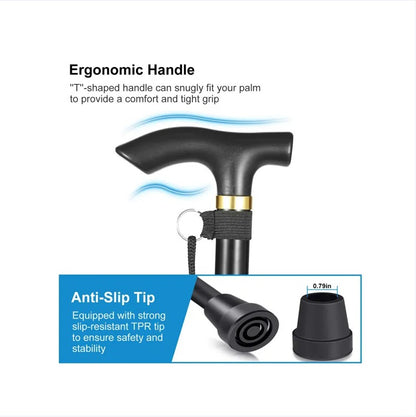 Black Male And Female Hikers Portable Mobility Aid Cane