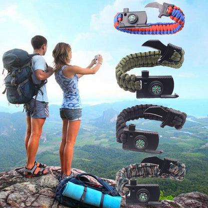 Braided Bracelet  Multi-function Paracord Survival  Outdoor Camping Rescue Emergency Rope
