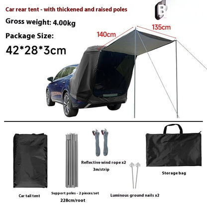 Outdoor Camping Roof Extension Sun-proof Rainproof Rear Tent