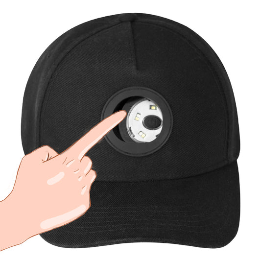 Head mounted lighting sun hat LED light luminous peaked cap removable and washable golf hat