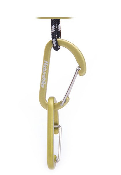 Brand Naturehike 2pcs 4cmD Shape Camping Carabiner 4cm Aluminum Hook Clip Holder Buckles Survival Kits Fast Hang Mini Buckle Hook