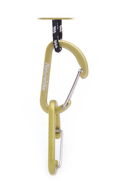 Brand Naturehike 2pcs 4cmD Shape Camping Carabiner 4cm Aluminum Hook Clip Holder Buckles Survival Kits Fast Hang Mini Buckle Hook