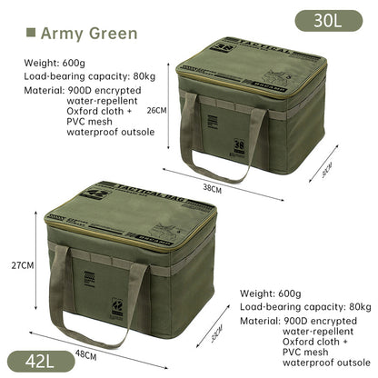 Outdoor storage bag, large - capacity foldable storage box, camping gear for picnic, portable, water - resistant