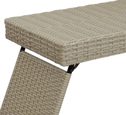 Portable Folding Wicker Table