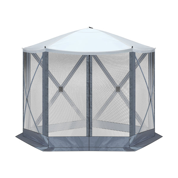 10X10ft Light Gray And Dark Gray Contrasting Pentagonal Automatic Folding Tent