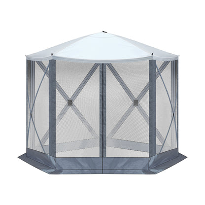 10X10ft Light Gray And Dark Gray Contrasting Pentagonal Automatic Folding Tent