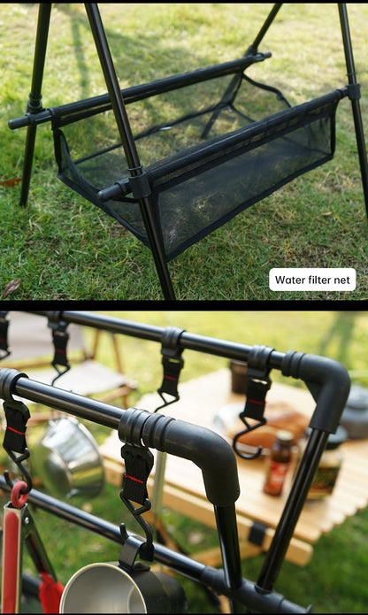 Outdoor camping folding shelf camping car drying rack drying net drying rack storage rack