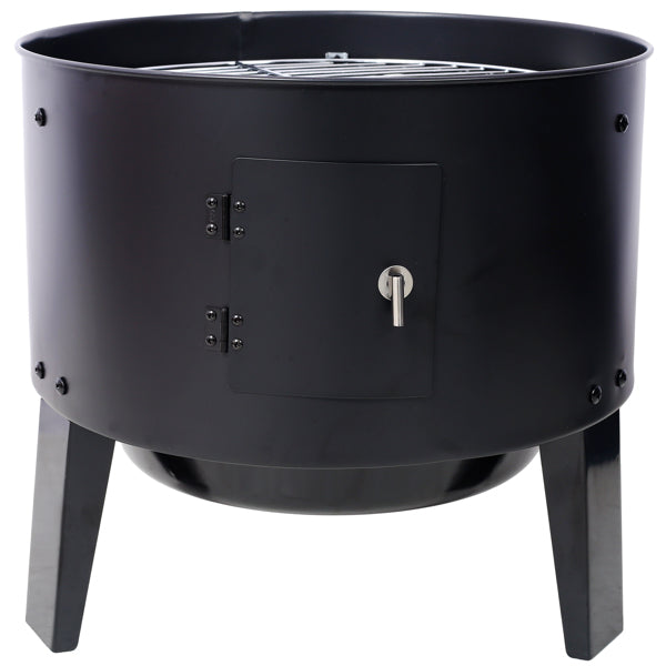 Charcoal Smoked Grill, Outdoor Cooking, 16 Inch Vertical Smoker Portable Grill Suitable For Camping, Black