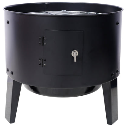 Charcoal Smoked Grill, Outdoor Cooking, 16 Inch Vertical Smoker Portable Grill Suitable For Camping, Black
