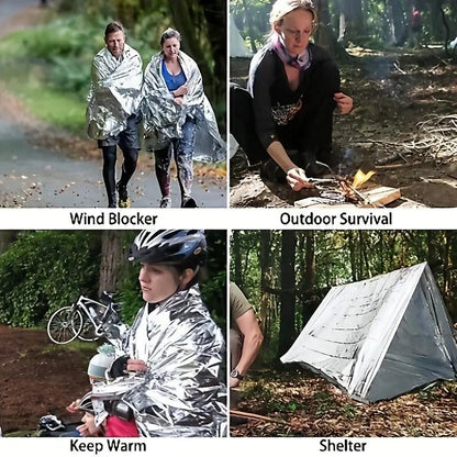 8-pack Outdoor Camping Rainproof Emergency Silver Foil Emergency Insulation Blanket