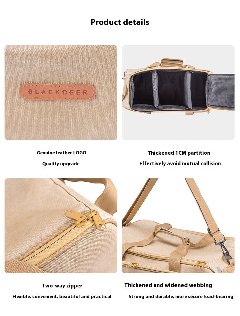 Outdoor Camping Tableware Thickened Gas Tank Stove Cookware Kitchenware Picnic Bag