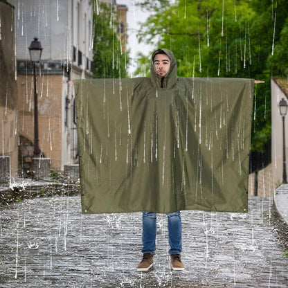 Waterproof Hooded Rain Coat/Poncho: Lightweight, for Outdoor Hiking/Fishing/Climbing (Unisex)