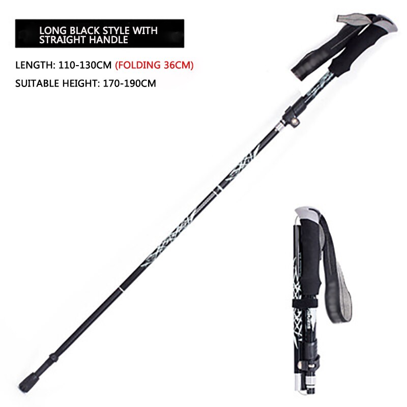 Alpine stick aluminum alloy folding ultra light and ultra short telescopic outdoor hand stick walking mountain with 5 poles