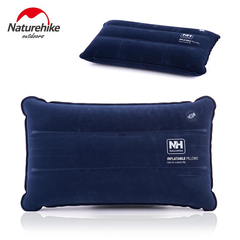 Naturehike Portable Outdoor Inflatable Pillow Sleeping Gear Inflated Compressed Folding Non-slip Suede Fabric Travel