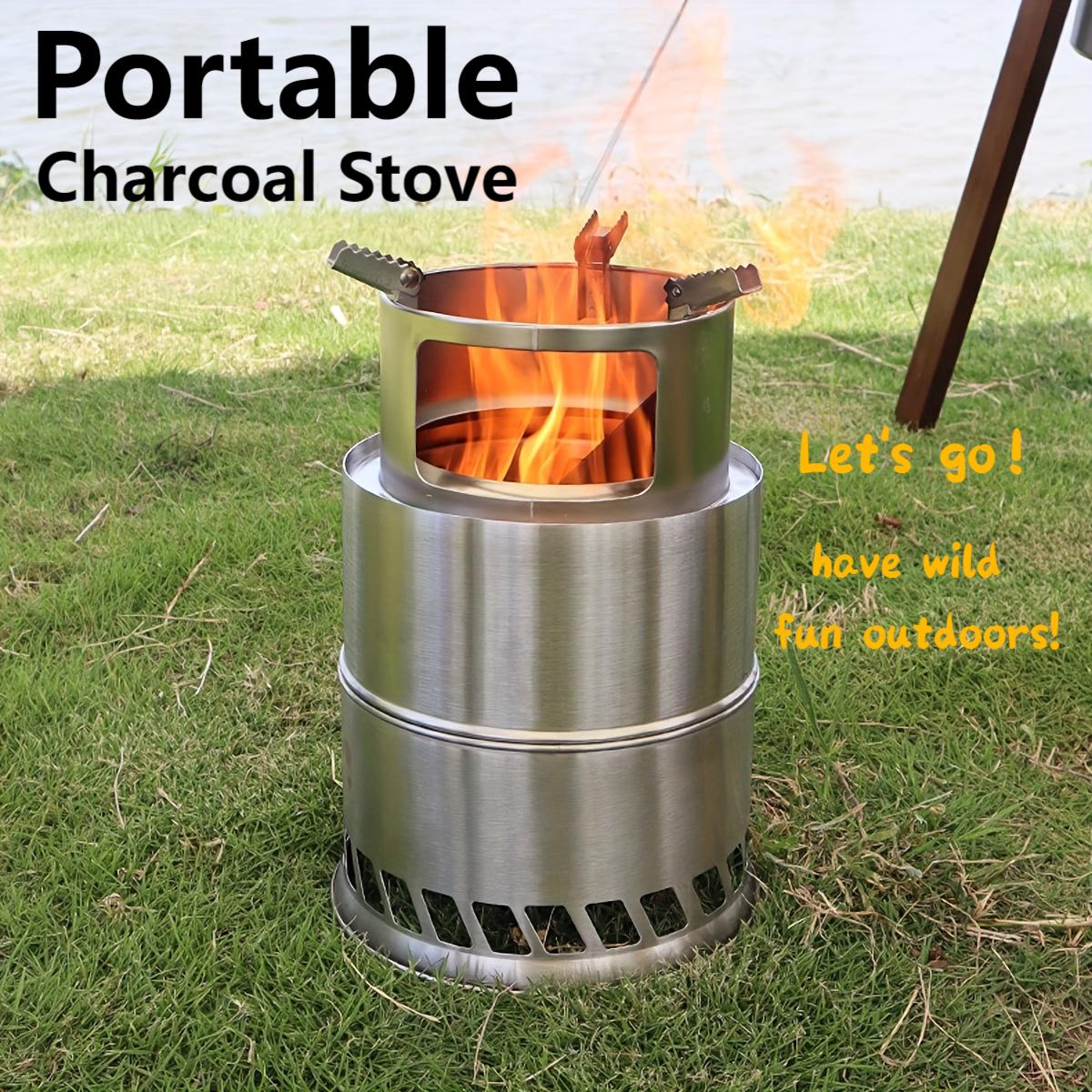 Don't Miss It.The Portable Round Stainless Steel Charcoal Stove Allows You To Easily Create A Mobile Charcoal Fire Feast.