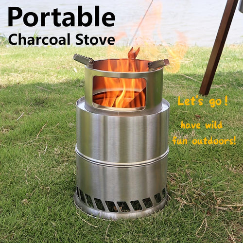 Don't Miss It.The Portable Round Stainless Steel Charcoal Stove Allows You To Easily Create A Mobile Charcoal Fire Feast.